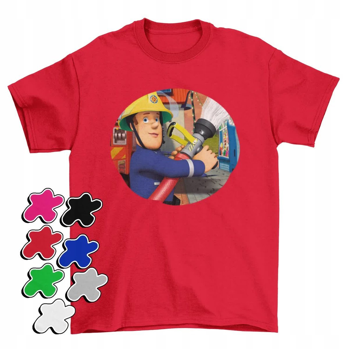Koszulka T-Shirt Dziecięca Z Nadrukiem Strażak Sam Dla Dzieci -M 134-140