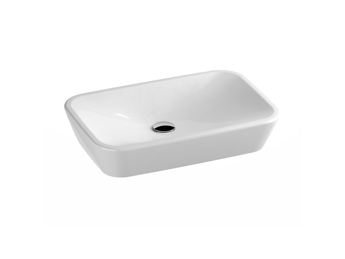 Ravak Prostokątna umywalka ceramiczna nablatowa Delizia 60 biała 1szt