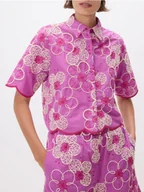 Koszule damskie - Reserved - Bawełniana koszula z haftem - różowy - miniaturka - grafika 1