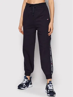 Tommy Hilfiger Spodnie dresowe Relaxed Tape Cuffed S10S101245 Granatowy Relaxed Fit - Spodnie sportowe damskie - miniaturka - grafika 1