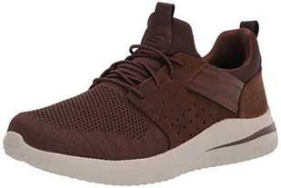 Skechers Męskie trampki Delson 3.0 Cicada, Ciemnobrązowa dzianinowa siatka W skóra, 40 EU - Trampki męskie - miniaturka - grafika 1