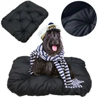 Legowiska dla psów - Legowisko Dla Psa Poduszka Posłanie Wytrzymałe 90X70 Cm Czarne - miniaturka - grafika 1