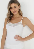 Bluzki damskie - Biały Top Bawełniany Thelameia - miniaturka - grafika 1