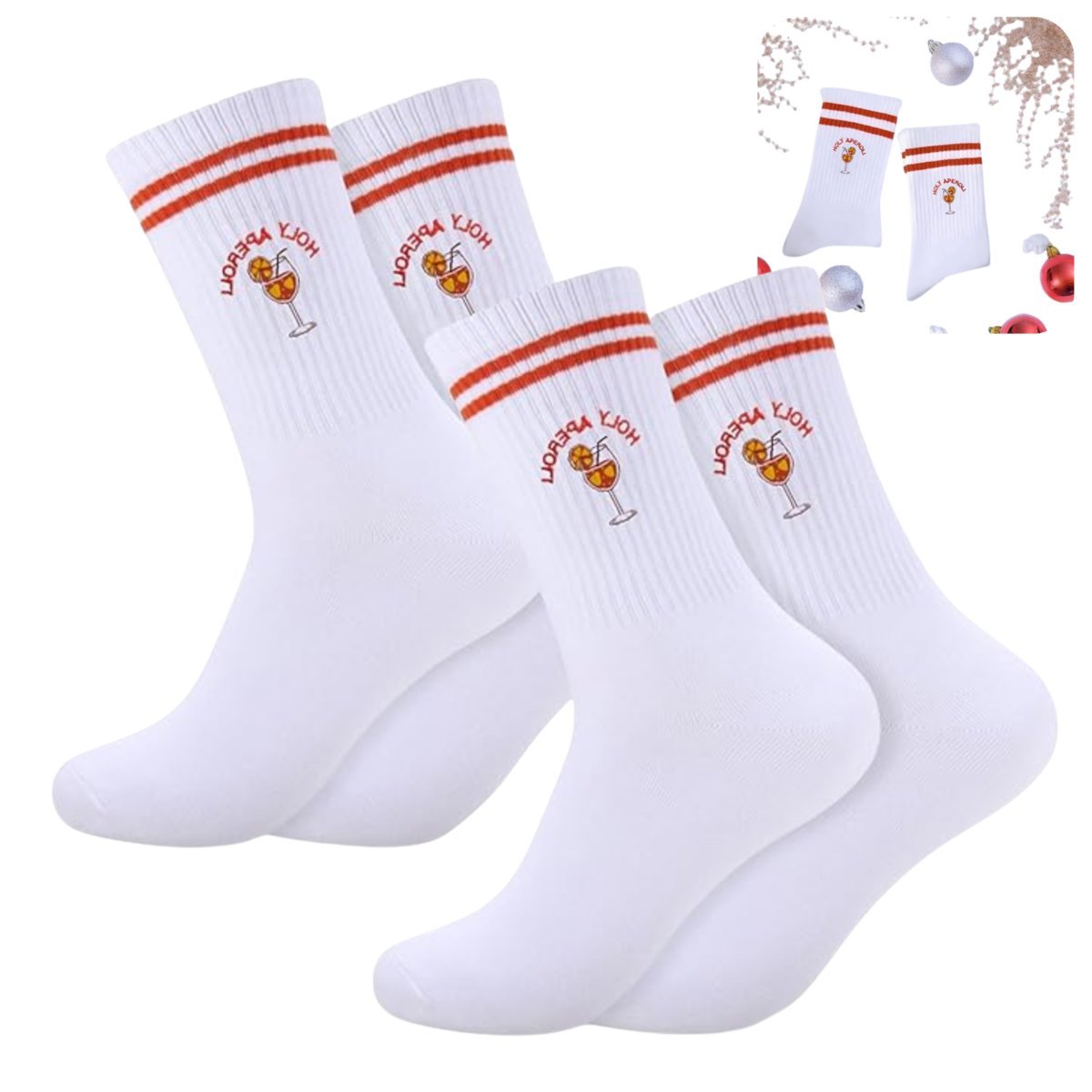 Skarpety Aperol Spritz bawełniane unisex 36-42 haftowane 2 pary śmieszne