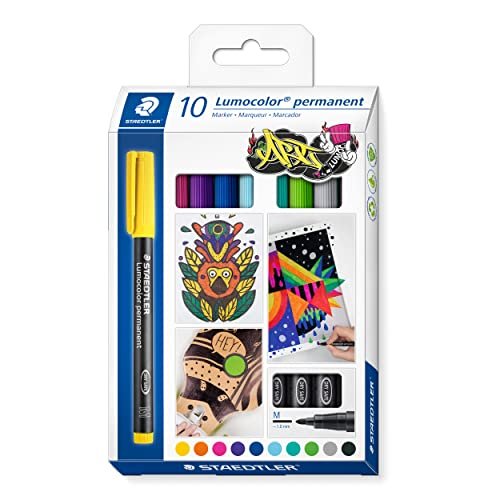 Staedtler - Lumocolor Permanent 317 - Etui kartonowe 10 markerów stałych Średnia końcówka 1 mm Różne - 317 C10