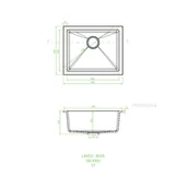 Zlewozmywaki - Laveo Ibiza Zlewozmywak granitowy jednokomorowy 56x46 cm szary SBI_510U - miniaturka - grafika 1