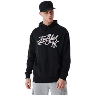 New Era Męska bluza z kapturem MLB Retro Grphc Os Neyyan Blkwhi New York Yankees bluza z kapturem, Czarny, XS - Bluzy męskie - miniaturka - grafika 1