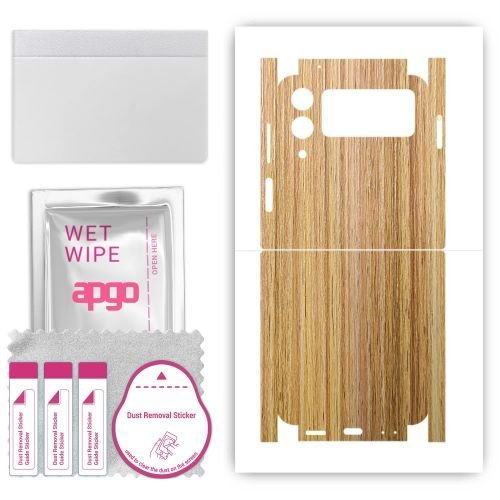 folia naklejka skórka strukturalna na TYŁ+BOKI do Samsung Galaxy Z Flip4 - Drewno Dąb Miodowy - apgo SKINS