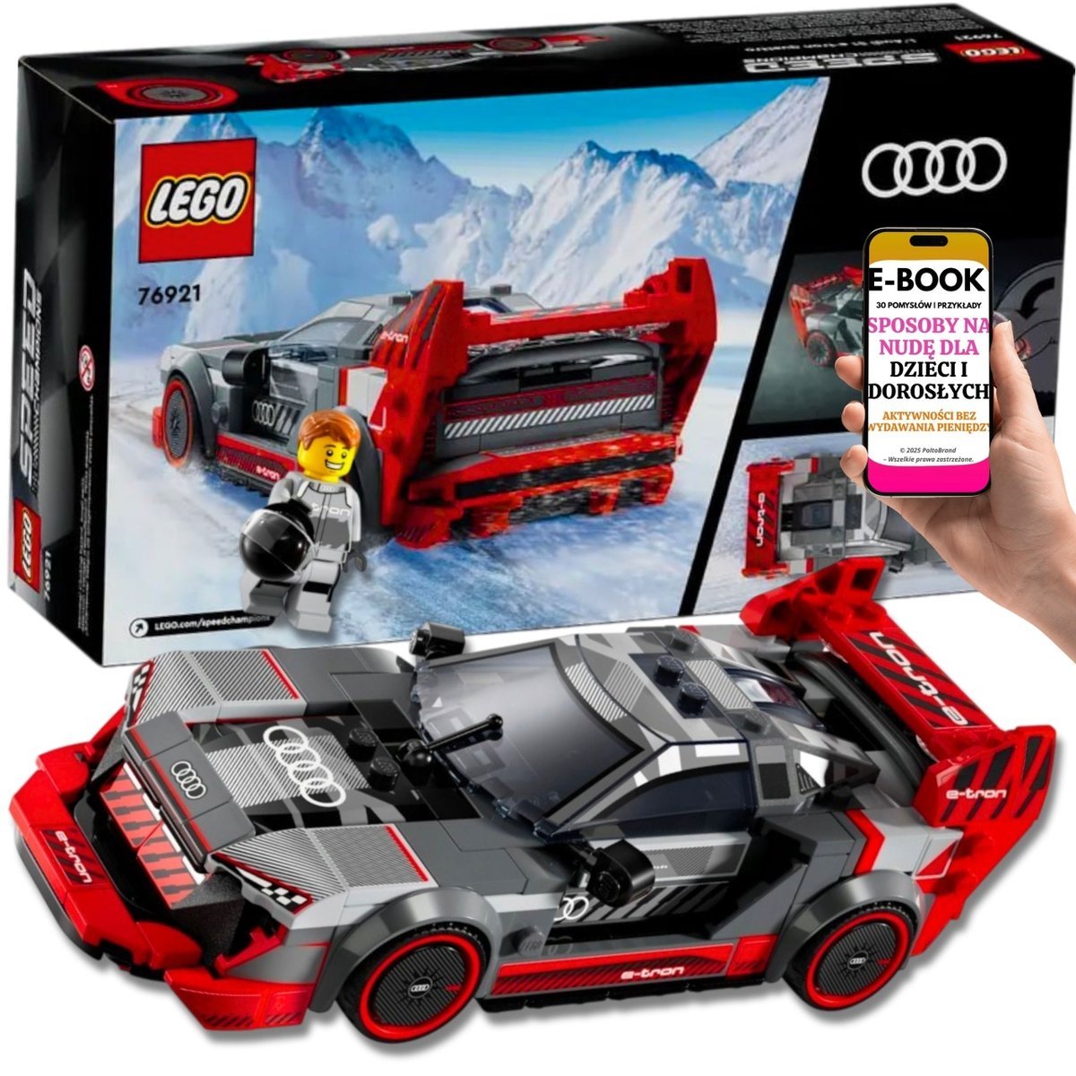 LEGO AUTO AUDI S1 e-tron • 274 KLOCKI LEGO DO ZBUDOWANIA • KOLEKCJONERSKI MODEL • SUPER PREZENT DLA CHŁOPCA 9+ I FANÓW AUT + EBOOK-3