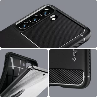 Etui do Samsung Galaxy S21 FE futerał Spigen Rugged Armor Matte Black + Szkło - Etui i futerały do telefonów - miniaturka - grafika 6