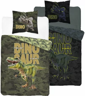 Detexpol Pościel bawełniana świecąca w ciemności 160x200 Trex Dinozaur - Pościel dla dzieci - miniaturka - grafika 1