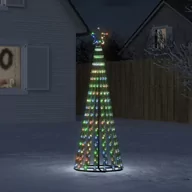 Oświetlenie świąteczne - vidaXL Stożkowa choinka z lampek, 275 kolorowych LED, 180 cm - miniaturka - grafika 1