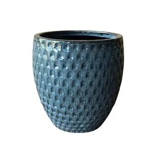 Donica szkliwiona Dark Grey Azurro M - Donice - miniaturka - grafika 1