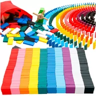Klocki - Drewniane Klocki Domino, Gra Domino Z Przeszkodami, Ogromny Zestaw 1000 Elementów - miniaturka - grafika 1