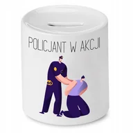 Skarbonki - SKARBONKA DLA POLICJANTA POLICJANT W AKCJI PREZENT z Nadrukiem ze Zdjęciem - miniaturka - grafika 1