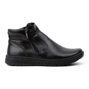 KOMODO Buty męskie sztyblety skórzane zimowe szerokie 925K Czarne - Sztyblety męskie - miniaturka - grafika 1