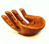 Tace i patery - DREWNIANA MISA PATERA DŁONIE INDONEZJA - miniaturka - grafika 1