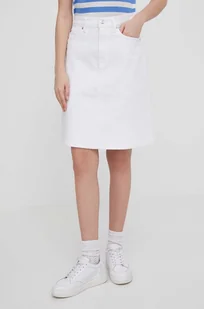 Tommy Hilfiger spódnica jeansowa kolor biały mini prosta - Spódnice - miniaturka - grafika 1