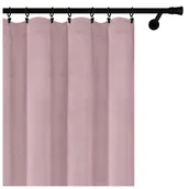 Zasłony - Voppi Różowa zasłona okienna z grubego weluru 140 x 280 cm pudrowy róż zasłona welurowa na żabki do salonu lub sypialni - miniaturka - grafika 1