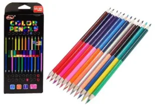 Leantoys Kredki ołówkowe dwustronne 24 kolory - Przybory szkolne - miniaturka - grafika 1
