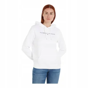 TOMMY HILFIGER BLUZA DAMSKA Z KAPTUREM TJW REG LINEAR HOODIE BIAŁA r.XS - Bluzy damskie - miniaturka - grafika 1