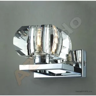 Azzardo Rubic 1 AZ0488 1798-1W Lampka ścienna Kinkiet szklany 1x40W chrom przezroczysty - Lampy ścienne - miniaturka - grafika 1