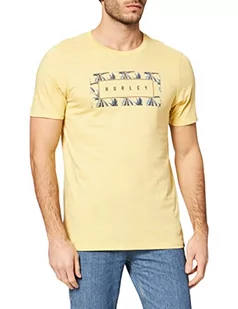Hurley męskie T-shirty Palm to Grow PRM Tee Ss, żółty, s - Koszulki męskie - miniaturka - grafika 1