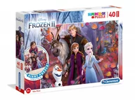 Puzzle - Clementoni Puzzle 40 podłogowe Super kolor Frozen 2 - miniaturka - grafika 1