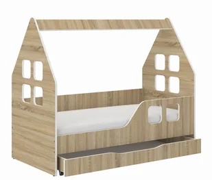 Łóżko dziecięce DOMEK SONOMA z SZUFLADĄ 140x70 PRAWY - Łóżeczka i kojce - miniaturka - grafika 1