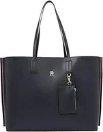 Torebki damskie - Tommy Hilfiger Damski TH DISTINCT TOTE CORP AW0AW17333 TH DISTINCT TOTE CORP AW0AW17333, niebieski, OS, Niebieski (Space Blue Corp), Torba na ramię - miniaturka - grafika 1
