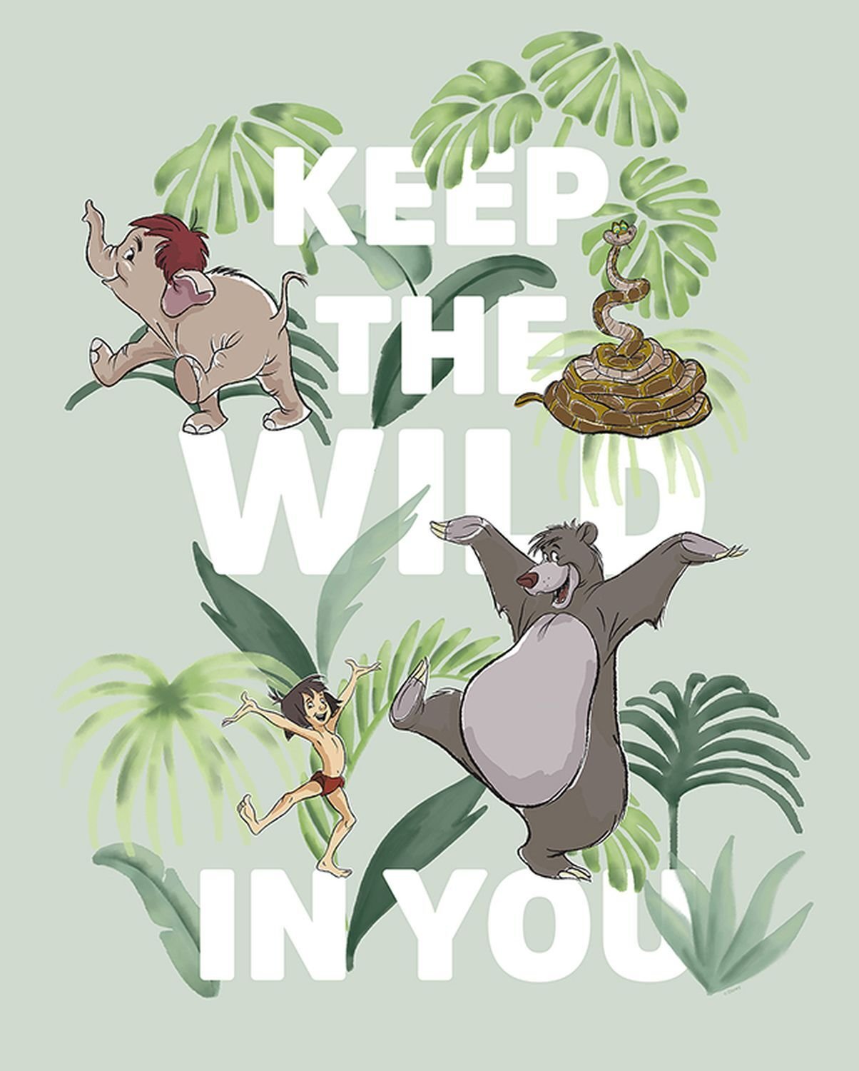 Disney plakat Księga dżungli zielonym - 611654 - 40 x 50 cm