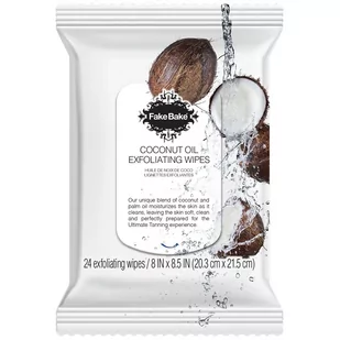 FAKE BAKE Coconut Oil Exfoliating Wipes chusteczki peelingujące 24szt. - Balsamy i kremy do opalania - miniaturka - grafika 1
