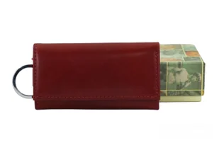 Etui skórzane na klucze / portfel - Czerwone - Etui na klucze - miniaturka - grafika 8