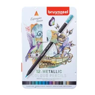 Kredki, ołówki, pastele i pisaki - Kredki Metaliczne 12 Kol Bruynzeel       Metalowe Pudełko - miniaturka - grafika 1
