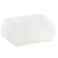 Koce - Koc LISA biały 200x220 wytłaczane pasy - miniaturka - grafika 1