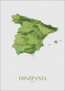 Hiszpania, mapa - plakat 70x100 cm - Plakaty - miniaturka - grafika 1