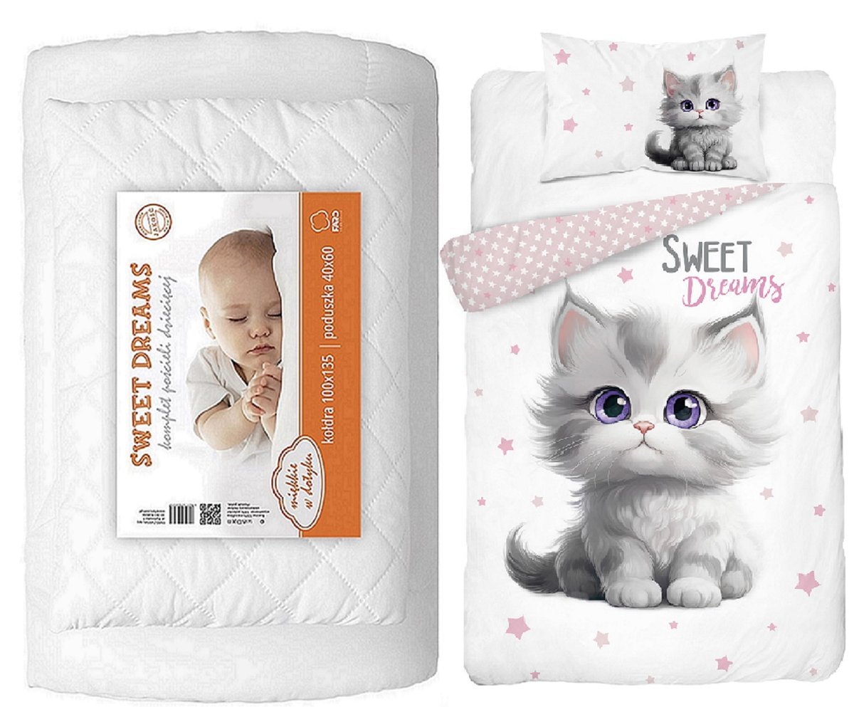 Komplet pościeli 100x135 do łóżeczka 4el z kołdrą i poduszką wyprawka