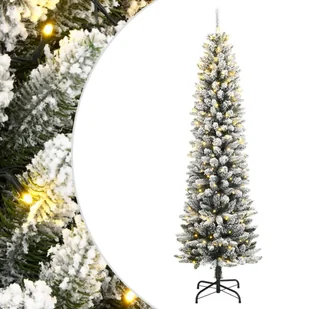 vidaXL Sztuczna choinka, ośnieżona, 150 lampek LED, 150 cm - Choinki - miniaturka - grafika 1