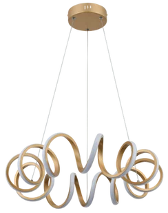 Lopp - lampa wisząca Led złoty mat z pilotem i ściemniaczem. - Lampy sufitowe - miniaturka - grafika 1