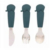 Kubki dla dzieci - ECORASCALS Zestaw sztućców słonik TEAL - miniaturka - grafika 1