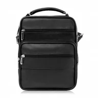 Nerki - SASZETKA MĘSKA SKÓRZANA NA RAMIĘ CZARNA TORBA MĘSKA DO PRACY ABRUZZO ABR-18 - miniaturka - grafika 1