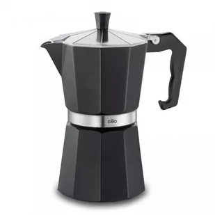 Cilio Premium Kawiarka Aluminiowa Ciśnieniowa Classico Czarna Kafetiera Na 6 Filiżanek Espresso - Zaparzacze i kawiarki - miniaturka - grafika 1