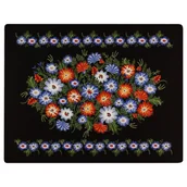 Podkładki pod mysz - Podkładka pod mysz folk opolski kwiaty lato 48 x 38 cm czarna - miniaturka - grafika 1