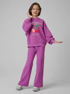 Spodnie i spodenki dla dziewczynek - 4F Spodnie dresowe z szerokimi nogawkami dziewczęce - fioletowe 164 (13-14 lat) - miniaturka - grafika 1