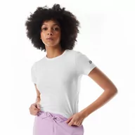 Koszulki sportowe damskie - Damski t-shirt basic Champion Legacy Crewneck Croptop T-Shirt - biały - CHAMPION - miniaturka - grafika 1