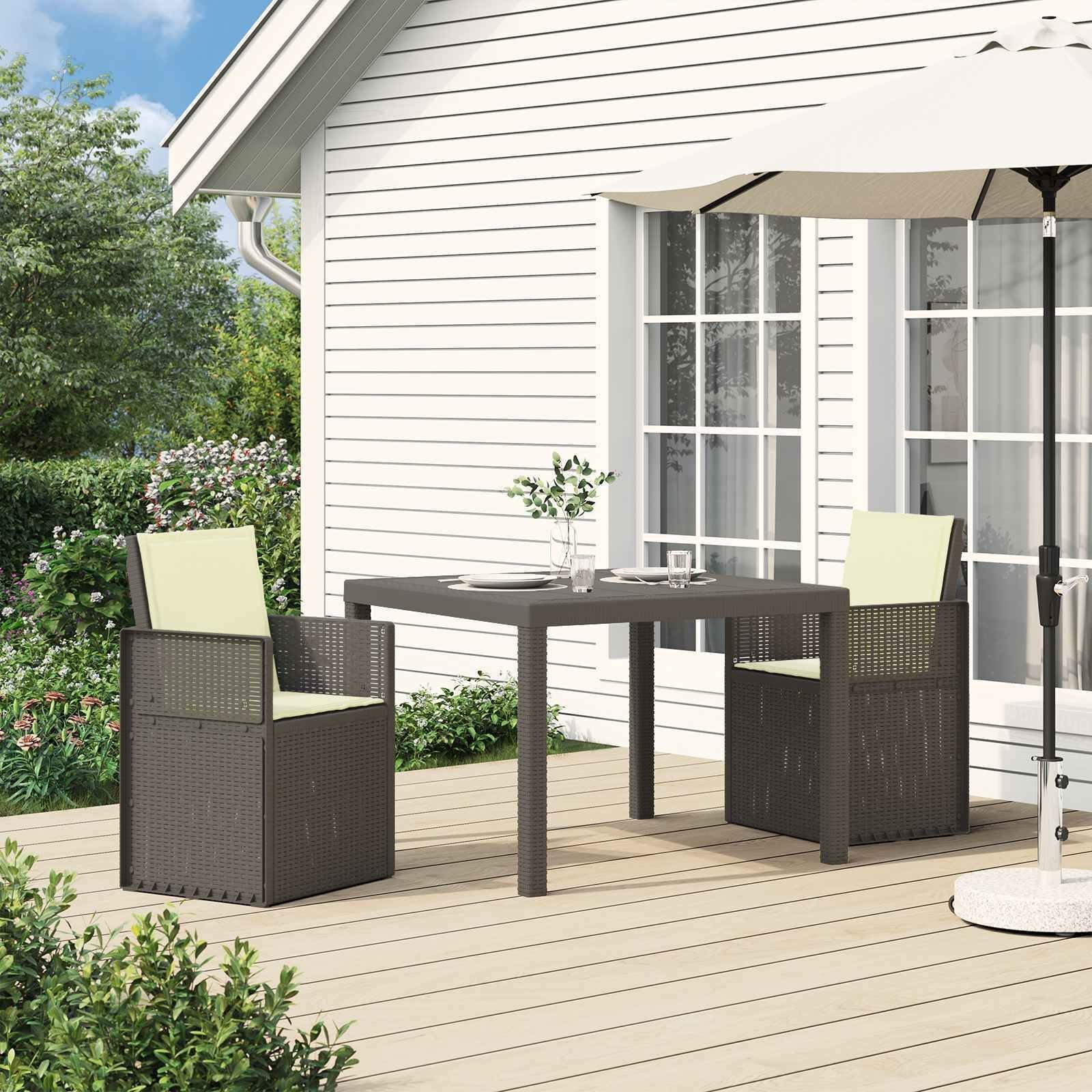 Garden4You vidaXL Krzesła do ogrodu 2 pcs Jasnoszary i Kremowy PP 8000010