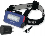 Latarki - Bardzo Mocna Latarka Czołowa 4 Led Usb Berner - miniaturka - grafika 1