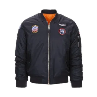 Kurtka Dziecięca Bombera Mil-Tec FLIGHT BLACK MA1 110-116 (5-6 Lat) - Odzież taktyczna i umundurowanie - miniaturka - grafika 1