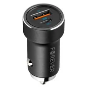 Ładowarki samochodowe - Forever Ładowarka samochodowa PD QC CC-06 1x USB-C 1x USB 20W czarna - miniaturka - grafika 1