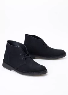 Botki damskie - Trzewiki damskie Clarks Desert Boot Black Suede (26155524) - grafika 1